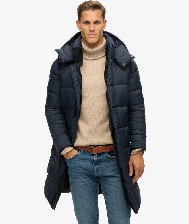 Μακρύ Puffer παλτό με επένδυση Ripstop Μακρύ Puffer παλτό με επένδυση Ripstop