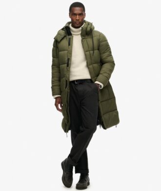 Μακρύ Puffer παλτό με επένδυση Ripstop