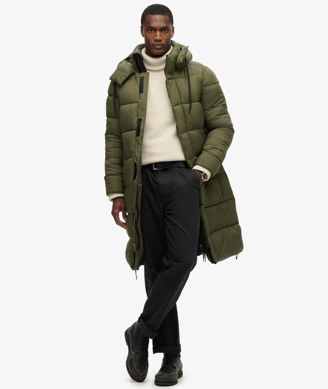 Μακρύ Puffer παλτό με επένδυση Ripstop Μακρύ Puffer παλτό με επένδυση Ripstop