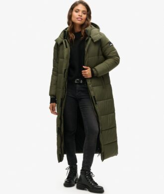 Μακρύ Puffer παλτό με επένδυση Ripstop