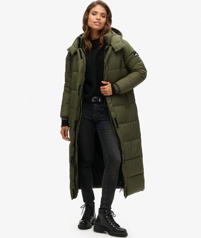 Μακρύ Puffer παλτό με επένδυση Ripstop Μακρύ Puffer παλτό με επένδυση Ripstop