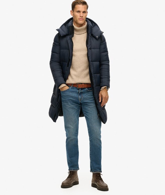Μακρύ Puffer παλτό με επένδυση Ripstop Μακρύ Puffer παλτό με επένδυση Ripstop