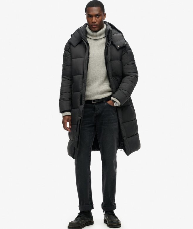 Μακρύ Puffer παλτό με επένδυση Ripstop Μακρύ Puffer παλτό με επένδυση Ripstop