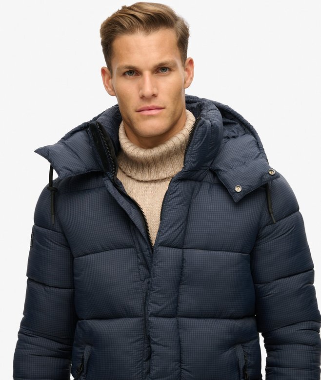Μακρύ Puffer παλτό με επένδυση Ripstop Μακρύ Puffer παλτό με επένδυση Ripstop