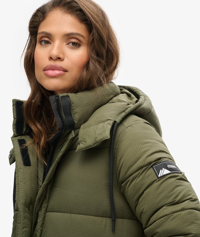 Μακρύ Puffer παλτό με επένδυση Ripstop Μακρύ Puffer παλτό με επένδυση Ripstop