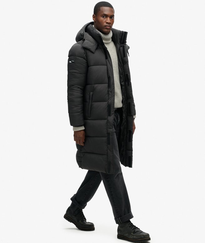 Μακρύ Puffer παλτό με επένδυση Ripstop Μακρύ Puffer παλτό με επένδυση Ripstop