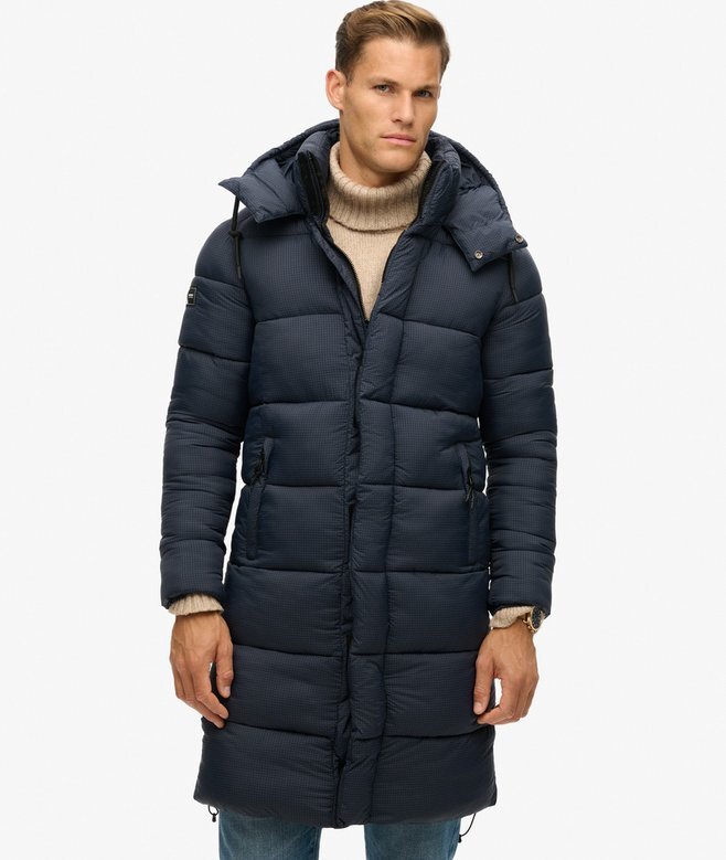 Μακρύ Puffer παλτό με επένδυση Ripstop Μακρύ Puffer παλτό με επένδυση Ripstop