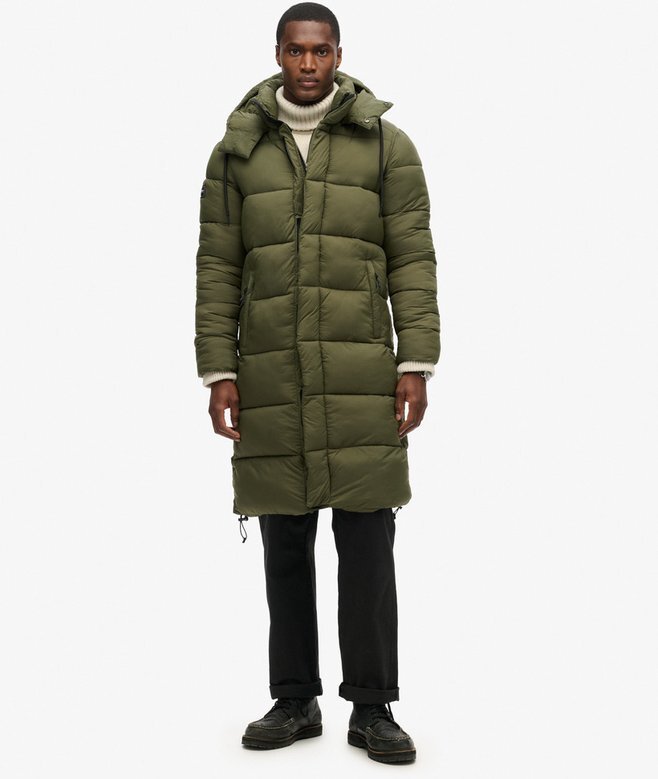 Μακρύ Puffer παλτό με επένδυση Ripstop Μακρύ Puffer παλτό με επένδυση Ripstop