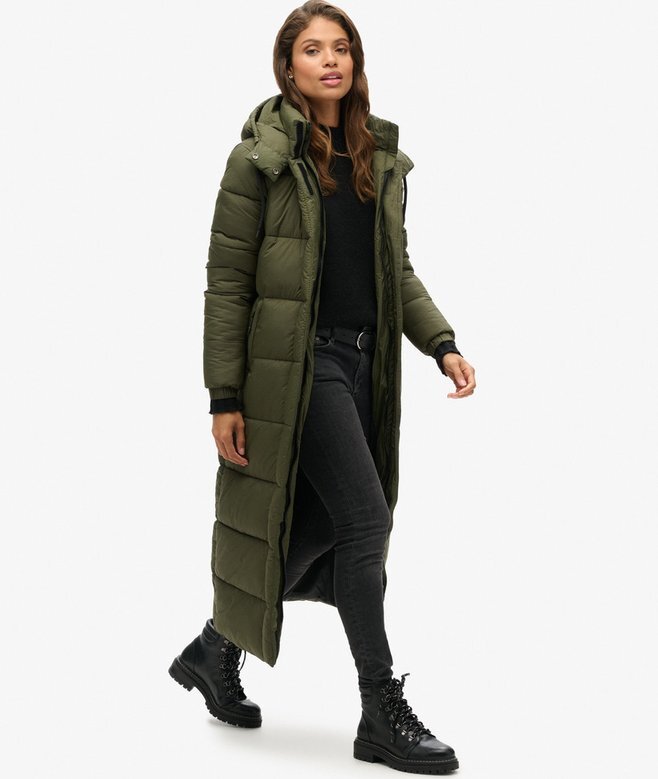 Μακρύ Puffer παλτό με επένδυση Ripstop Μακρύ Puffer παλτό με επένδυση Ripstop