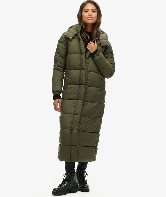 Μακρύ Puffer παλτό με επένδυση Ripstop Μακρύ Puffer παλτό με επένδυση Ripstop