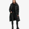 Μακρύ Puffer παλτό με κουκούλα