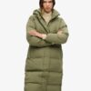 Μακρύ Puffer παλτό με κουκούλα