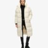 Μακρύ Puffer παλτό με κουκούλα