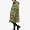 Μακρύ Puffer παλτό με κουκούλα