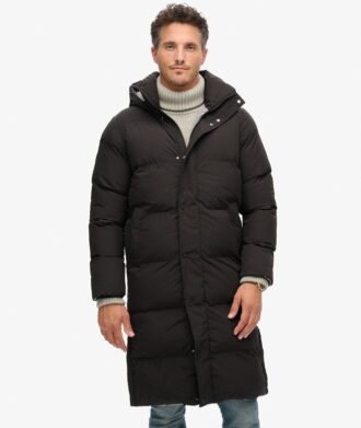 Μακρύ Puffer παλτό με κουκούλα