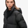 Μακρύ Puffer παλτό με κουκούλα
