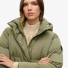 Μακρύ Puffer παλτό με κουκούλα
