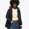 Μεσαίου μήκους Puffer παλτό με κουκούλα Hooded Fuji