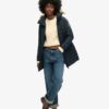 Μεσαίου μήκους Puffer παλτό με κουκούλα Hooded Fuji