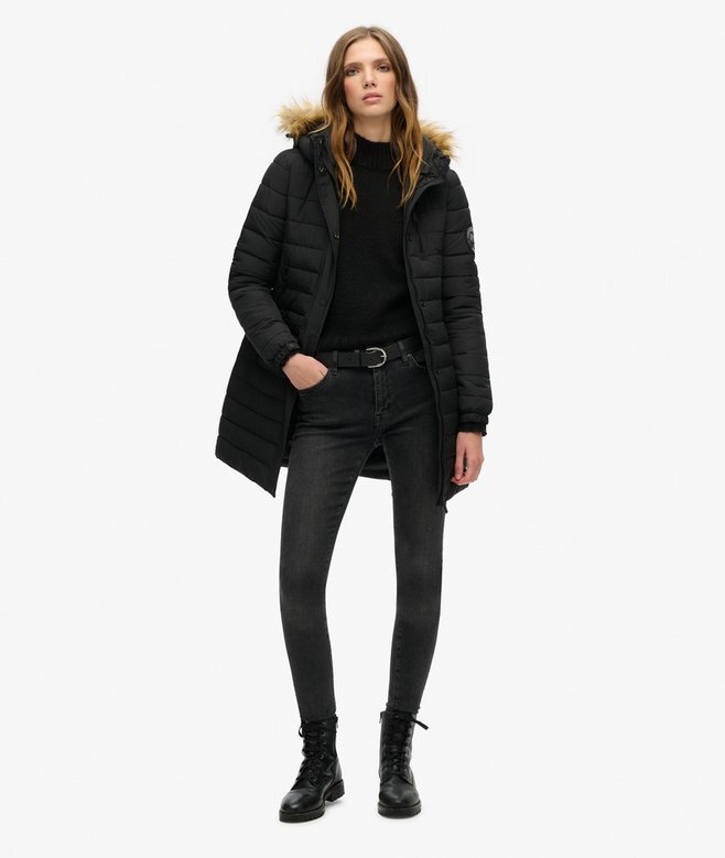 Μεσαίου μήκους Puffer παλτό με κουκούλα Hooded Fuji Μεσαίου μήκους Puffer παλτό με κουκούλα Hooded Fuji