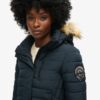 Μεσαίου μήκους Puffer παλτό με κουκούλα Hooded Fuji
