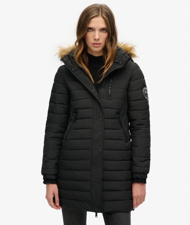 Μεσαίου μήκους Puffer παλτό με κουκούλα Hooded Fuji Μεσαίου μήκους Puffer παλτό με κουκούλα Hooded Fuji