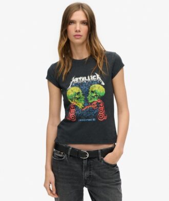 Metallica X Superdry T-shirt με κοντά μανίκια και λογότυπο συγκροτήματος