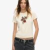 Μικρό εφαρμοστό T-shirt με τατουάζ και στρας