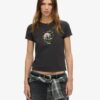 Μικρό T-shirt με στρας και σχέδιο τατουάζ