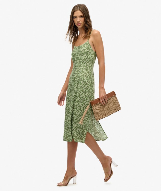 Μίντι φόρεμα με κουμπιά και στάμπα Μίντι φόρεμα με κουμπιά και στάμπα