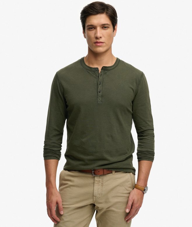 Μπλούζα Henley με μακριά μανίκια Μπλούζα Henley με μακριά μανίκια