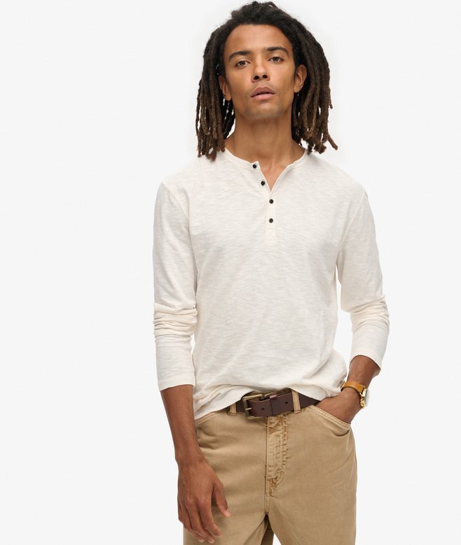 Μπλούζα Henley με μακριά μανίκια Μπλούζα Henley με μακριά μανίκια