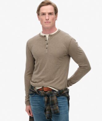 Μπλούζα Henley με μακριά μανίκια Μπλούζα Henley με μακριά μανίκια