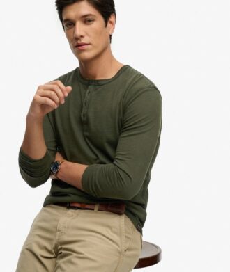 Μπλούζα Henley με μακριά μανίκια Μπλούζα Henley με μακριά μανίκια