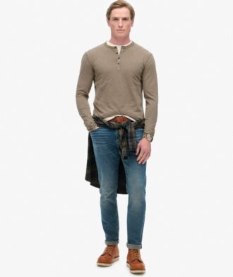 Μπλούζα Henley με μακριά μανίκια Μπλούζα Henley με μακριά μανίκια