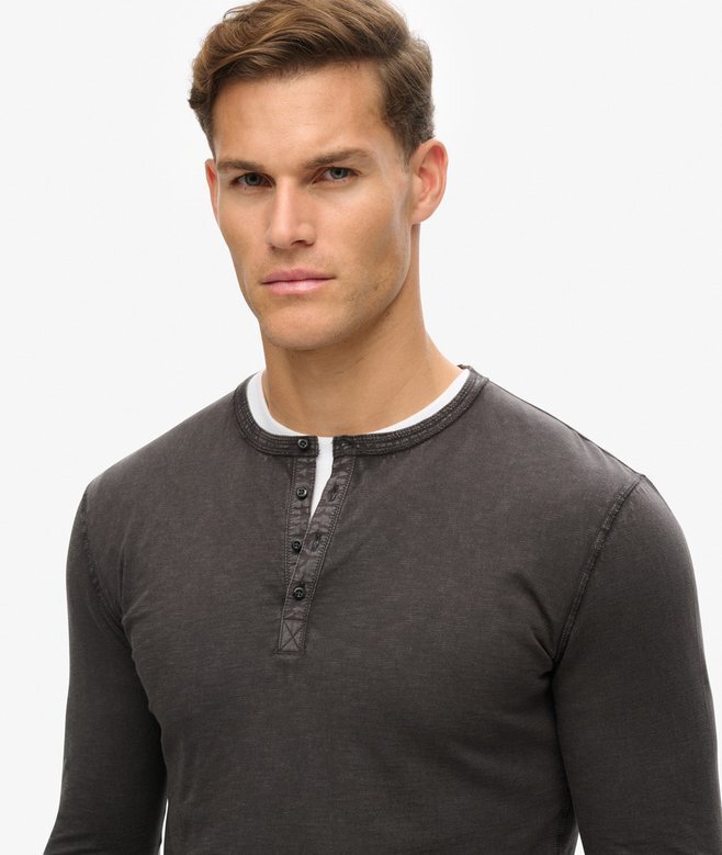 Μπλούζα Henley με μακριά μανίκια Μπλούζα Henley με μακριά μανίκια