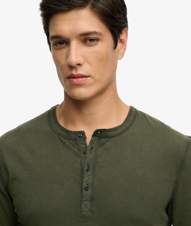 Μπλούζα Henley με μακριά μανίκια Μπλούζα Henley με μακριά μανίκια