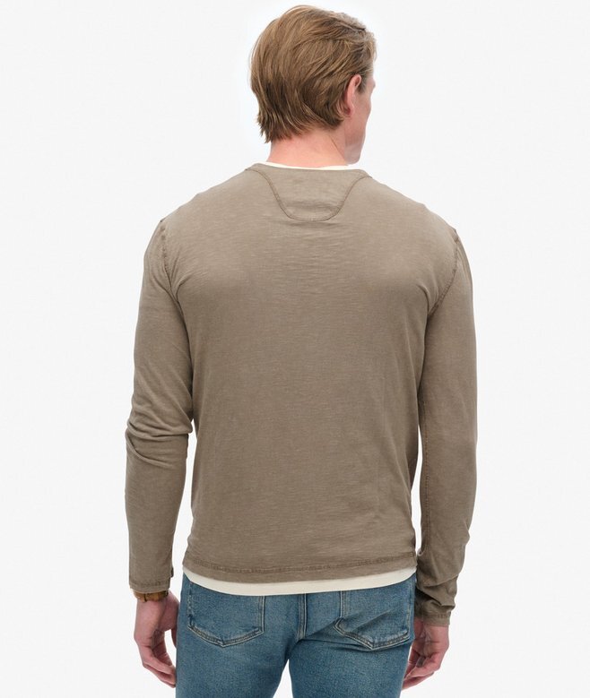Μπλούζα Henley με μακριά μανίκια Μπλούζα Henley με μακριά μανίκια