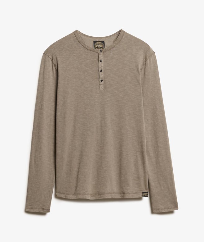 Μπλούζα Henley με μακριά μανίκια Μπλούζα Henley με μακριά μανίκια