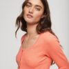Μπλούζα Henley με ραβδώσεις και μακριά μανίκια Μπλούζα Henley με ραβδώσεις και μακριά μανίκια