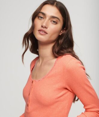 Μπλούζα Henley με ραβδώσεις και μακριά μανίκια Μπλούζα Henley με ραβδώσεις και μακριά μανίκια