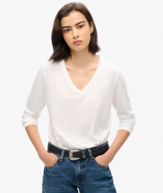 Μπλούζα με μακριά μανίκια και V-neck