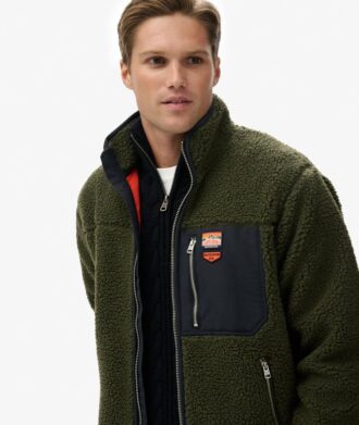 Μπουφάν Vintage Retro Borg Fleece Μπουφάν Vintage Retro Borg Fleece