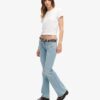 Organic Cotton Vintage χαμηλής μέσης με στενή γραμμή και φαρδιά πόδια
