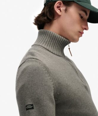 Πλεκτό πουλόβερ Cotton Classics με μισό φερμουάρ