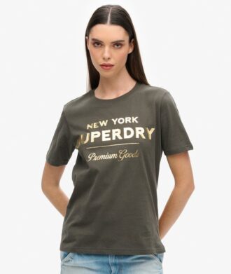 Πολυτελές T-shirt με μεταλλικό λογότυπο