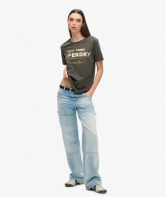 Πολυτελές T-shirt με μεταλλικό λογότυπο