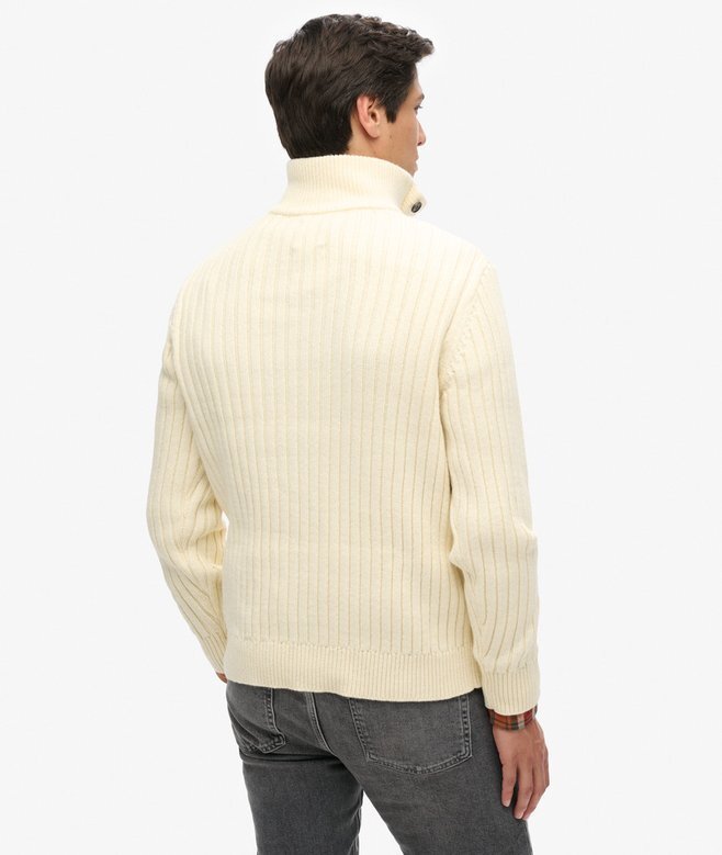 Πουλόβερ με ραβδώσεις και μισά κουμπιά Πουλόβερ με ραβδώσεις και μισά κουμπιά