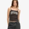 Ρετρό Rocker Graphic Rib Cami Μπλούζα