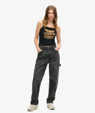 Ρετρό Rocker Graphic Rib Cami Μπλούζα